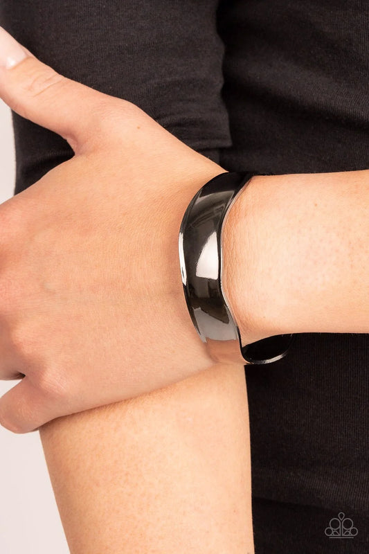Paparazzi Wayward Waves Black Cuff Bracelet