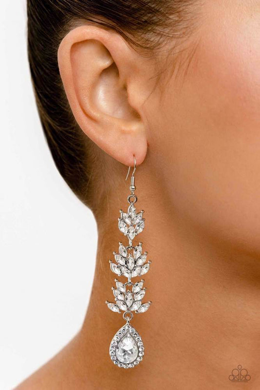 Paparazzi ♥ Water Lily Whimsy - White ♥ Earrings