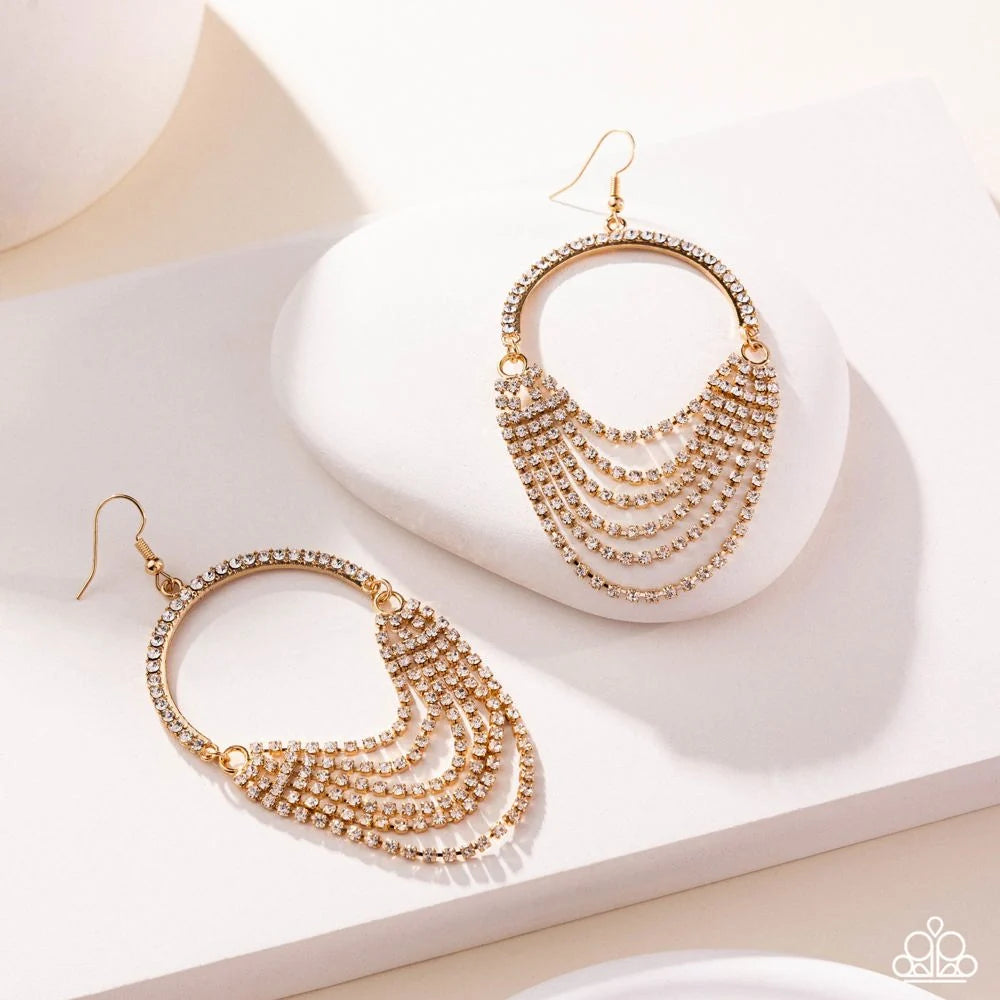 Paparazzi ♥ Ostentatious Opulence - Gold ♥ Earrings