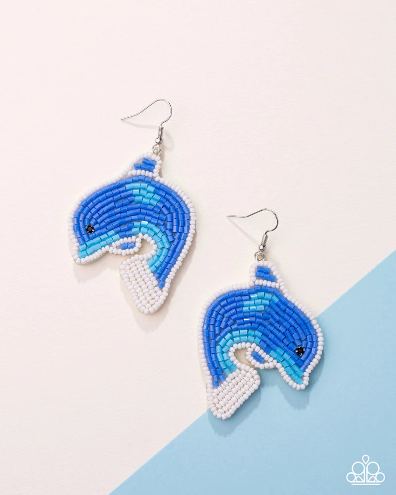 Paparazzi ♥ Dynamic Dolphin - Blue ♥ Earrings *SPP-2025*