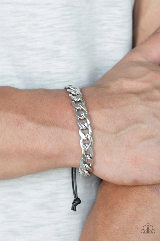 Paparazzi ♥ Renegade - Silver ♥ Mens Bracelet