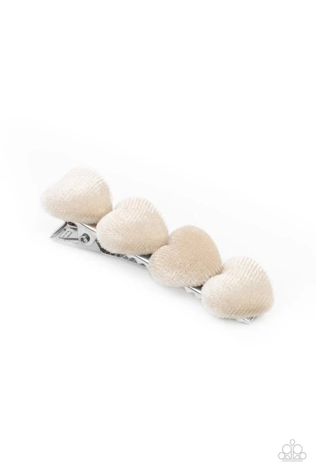 Paparazzi Hair Accessories ~ Velvet Valentine - White