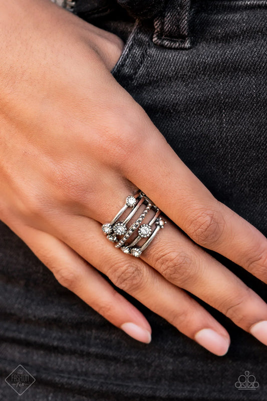 Paparazzi ♥ Rhinestone Studded Ritz - White ♥ Ring