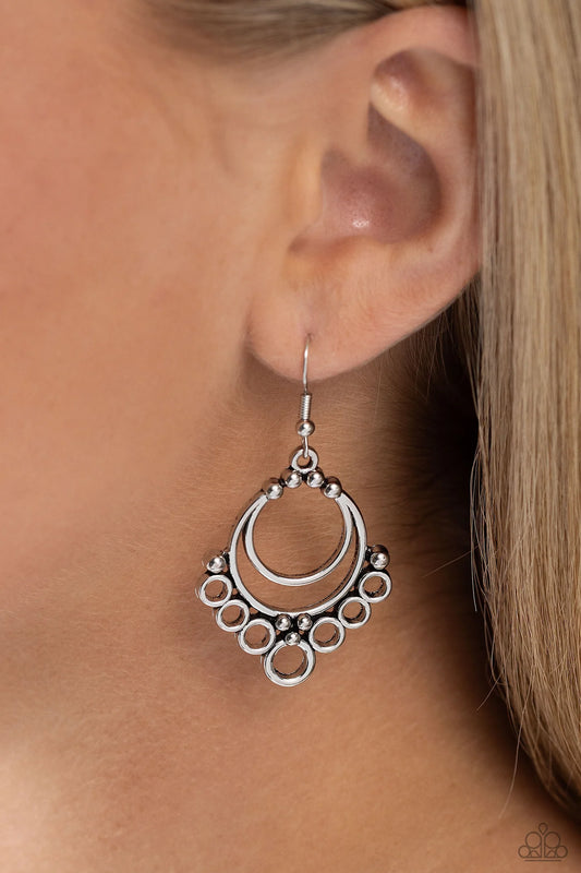 Paparazzi ♥ Rustic Rotary - Silver ♥ Earrings