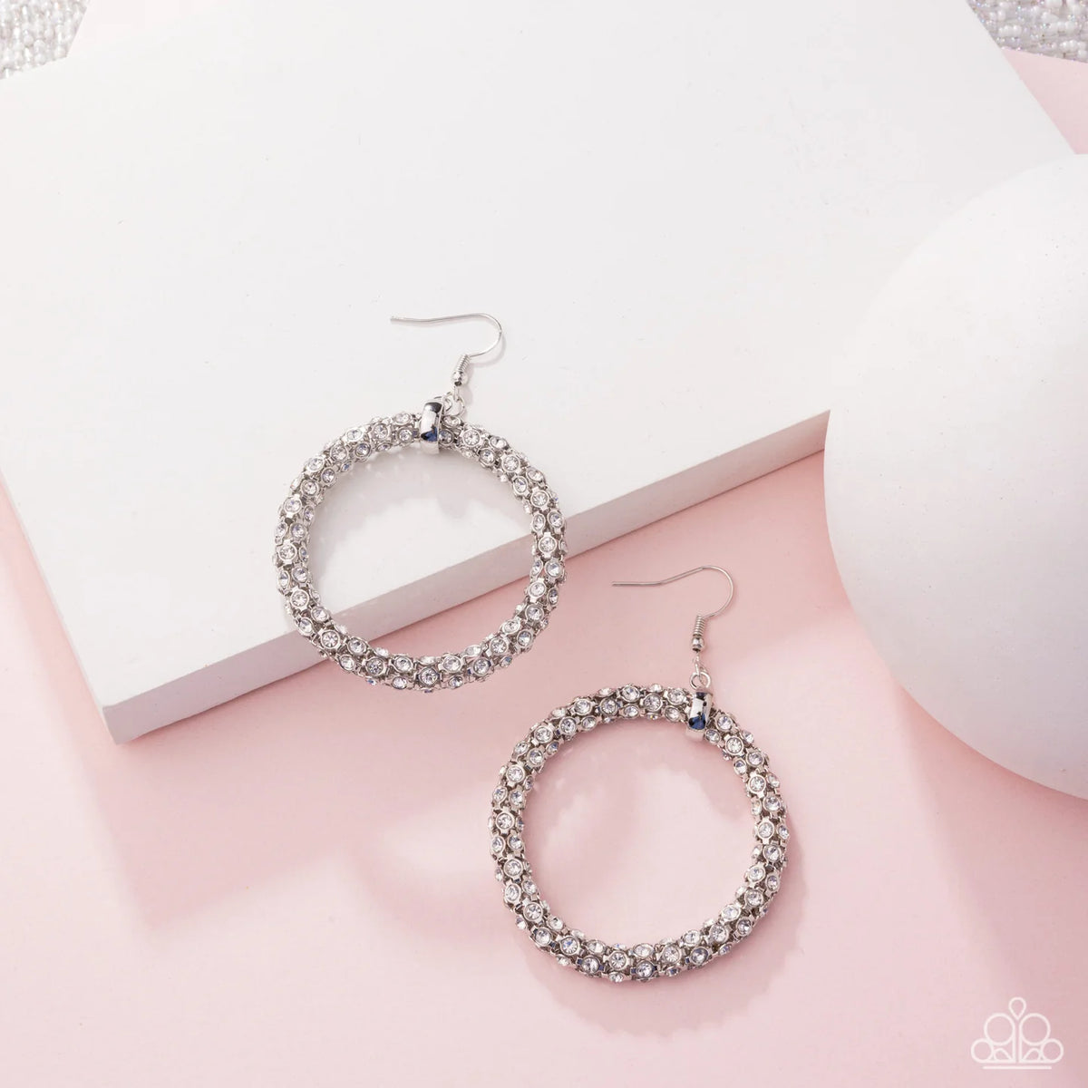 Paparazzi ♥ Breathtaking Beacon - White ♥ Earrings