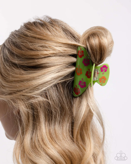 Paparazzi ♥ Hawaiian Harmony - Green ♥ Hair Clip