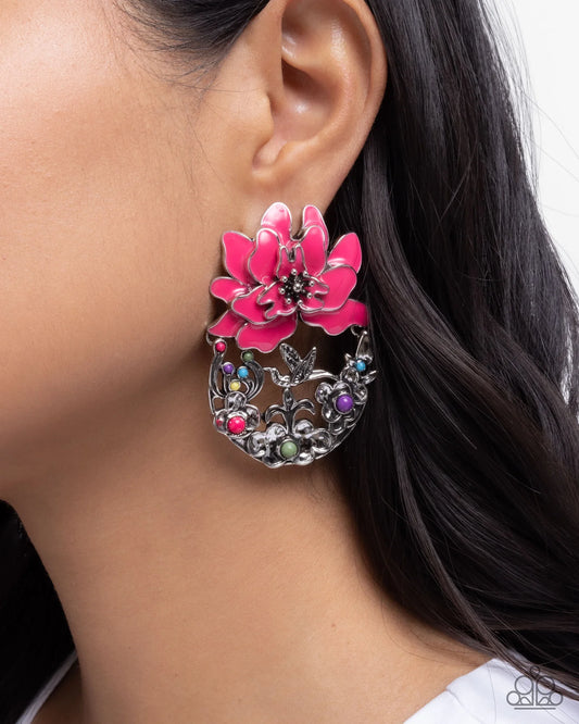 Paparazzi ♥ Hummingbird Homecoming - Pink ♥ Post Earrings