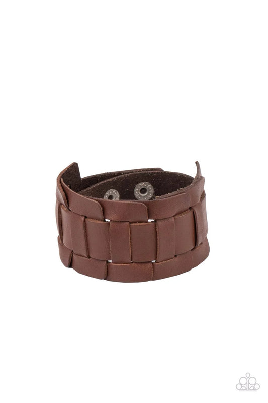 Paparazzi ♥ Plainly Plaited - Brown ♥ Mens Bracelet