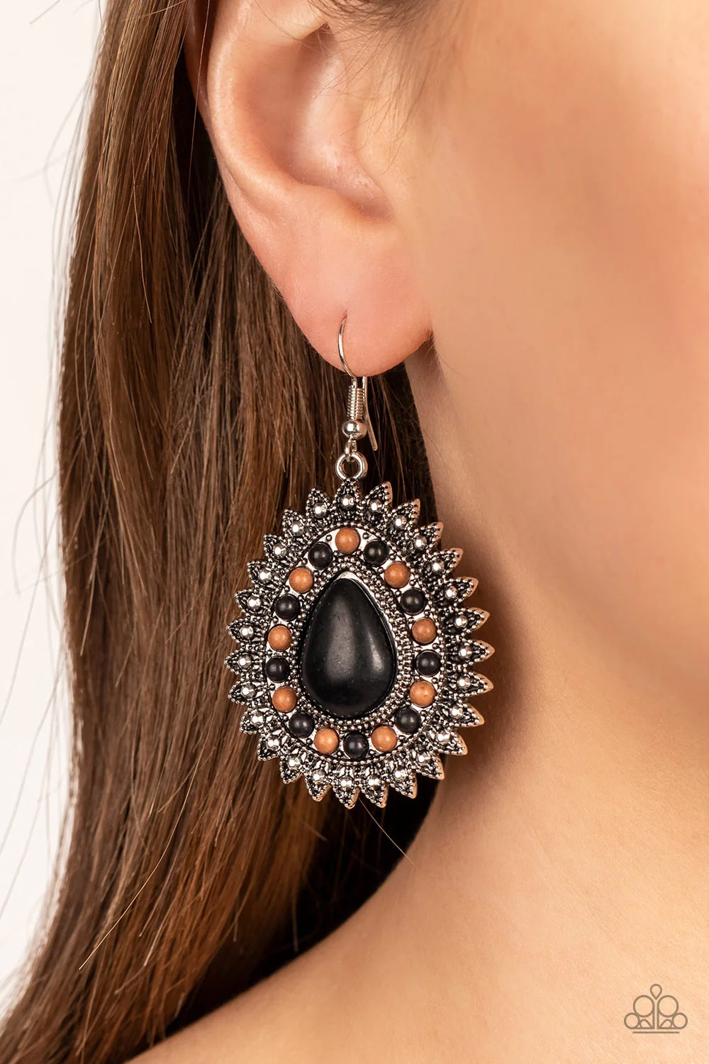 Paparazzi Sagebrush Sabbatical Black Fishhook Earrings