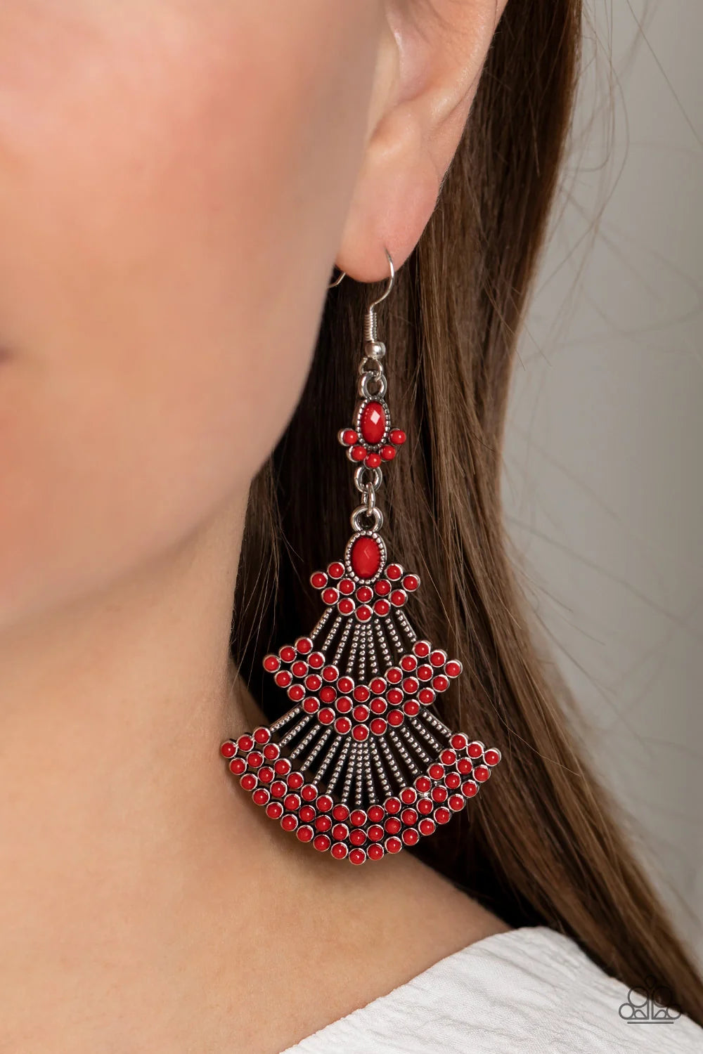 Paparazzi ♥ Eastern Expression - Red ♥ Earrings