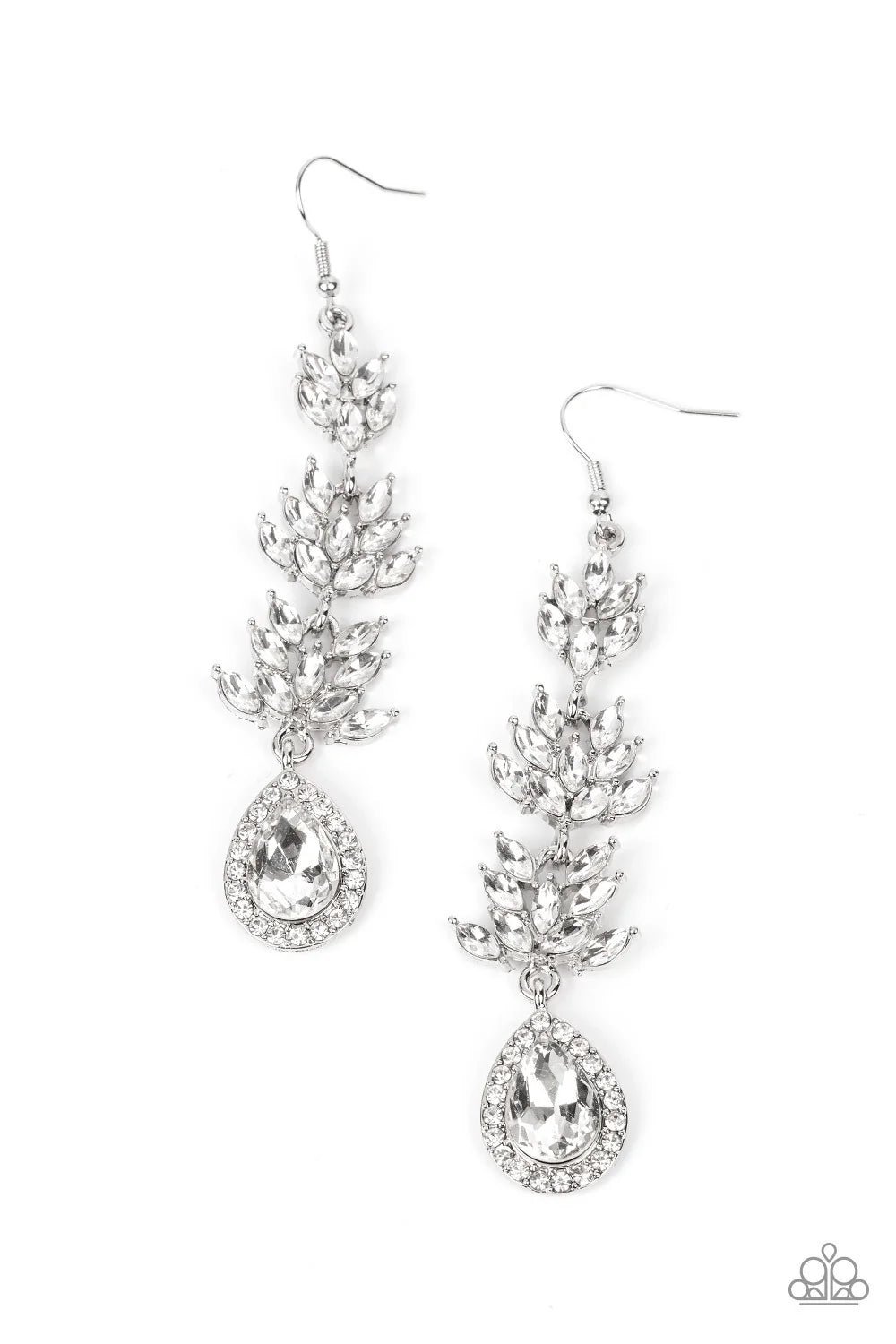 Paparazzi ♥ Water Lily Whimsy - White ♥ Earrings