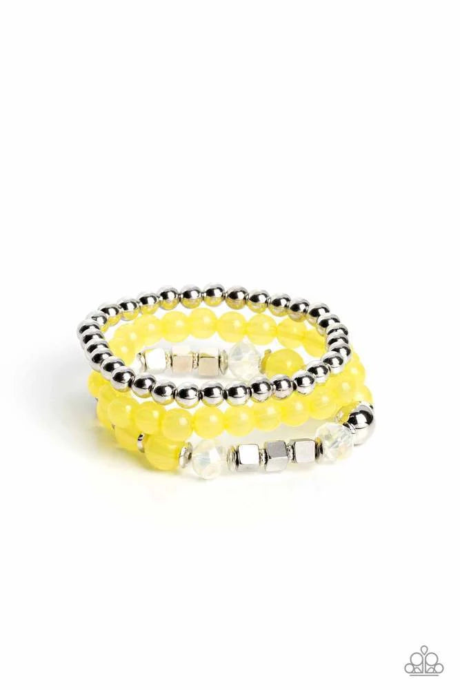 Paparazzi ♥ CUBE Your Enthusiasm - Yellow ♥ Bracelet