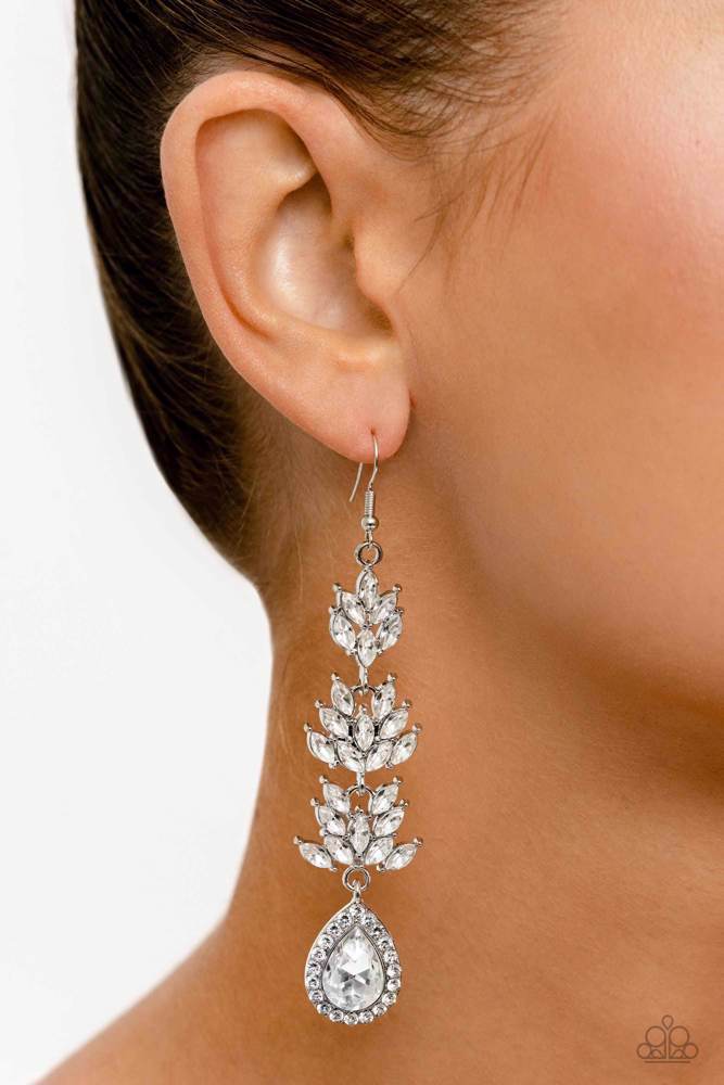 Paparazzi ♥ Water Lily Whimsy - White ♥ Earrings
