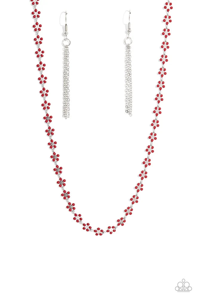 Paparazzi ♥ Floral Catwalk - Red ♥ Necklace