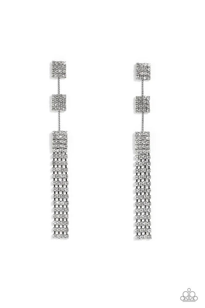 Paparazzi ♥ Fiercely Free-Falling - Black ♥ Post Earrings