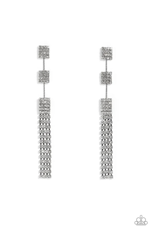 Paparazzi ♥ Fiercely Free-Falling - Black ♥ Post Earrings