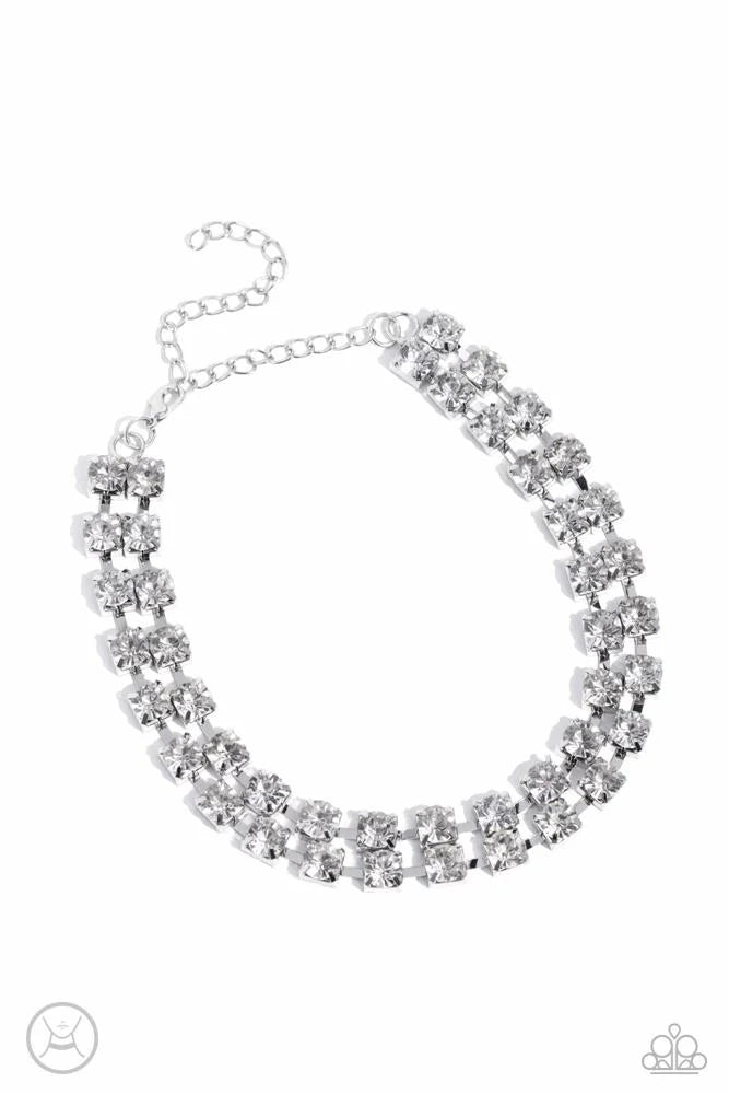 Paparazzi ♥ Glistening Gallery - White ♥ Necklace