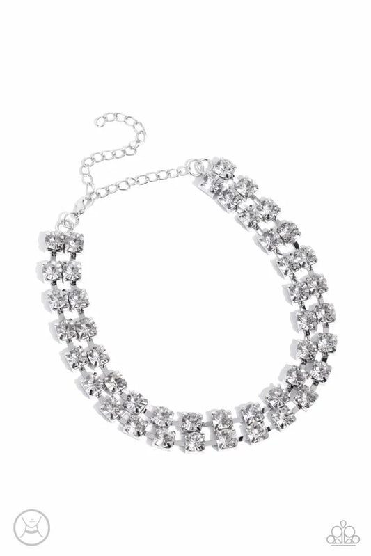 Paparazzi ♥ Glistening Gallery - White ♥ Necklace