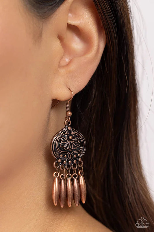 Paparazzi ♥ Future, PASTURE, and Present - Copper ♥ Earrings