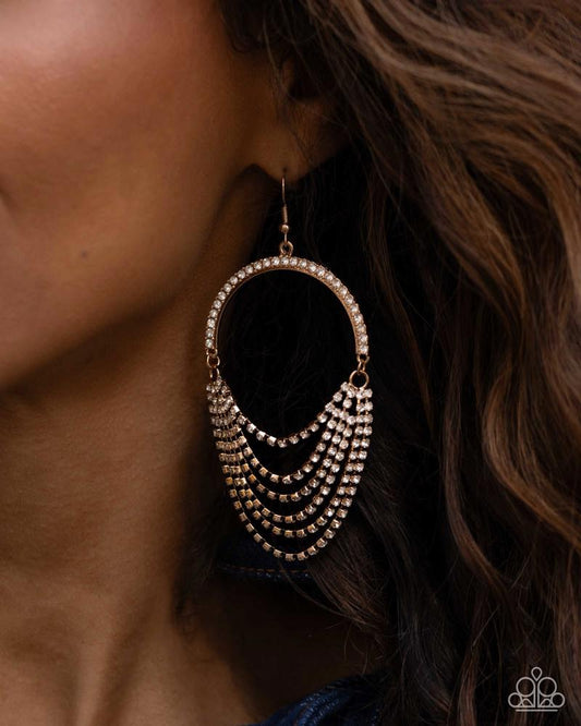 Paparazzi ♥ Ostentatious Opulence - Gold ♥ Earrings