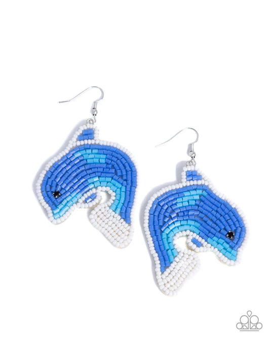 Paparazzi ♥ Dynamic Dolphin - Blue ♥ Earrings *SPP-2025*