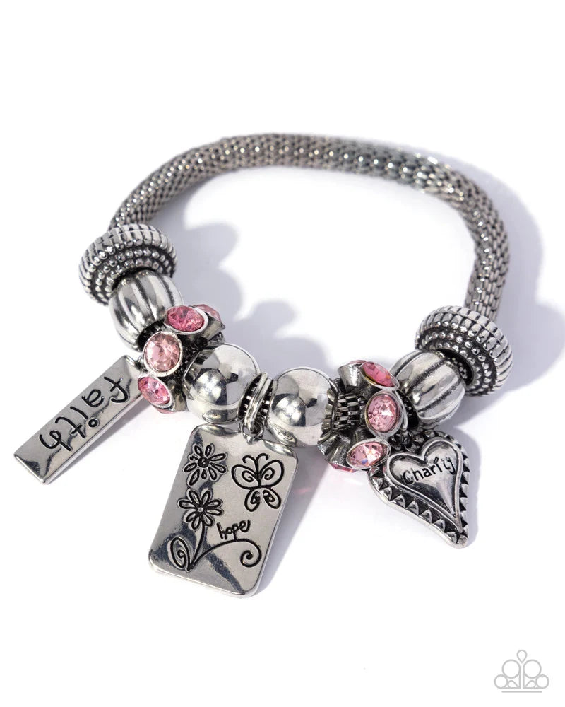 Paparazzi ♥ Hopeful Hangout - Pink ♥ Bracelet