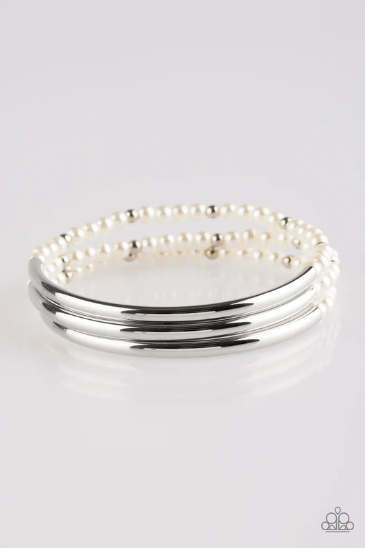 Paparazzi ♥ City Pretty - White ♥ Bracelet