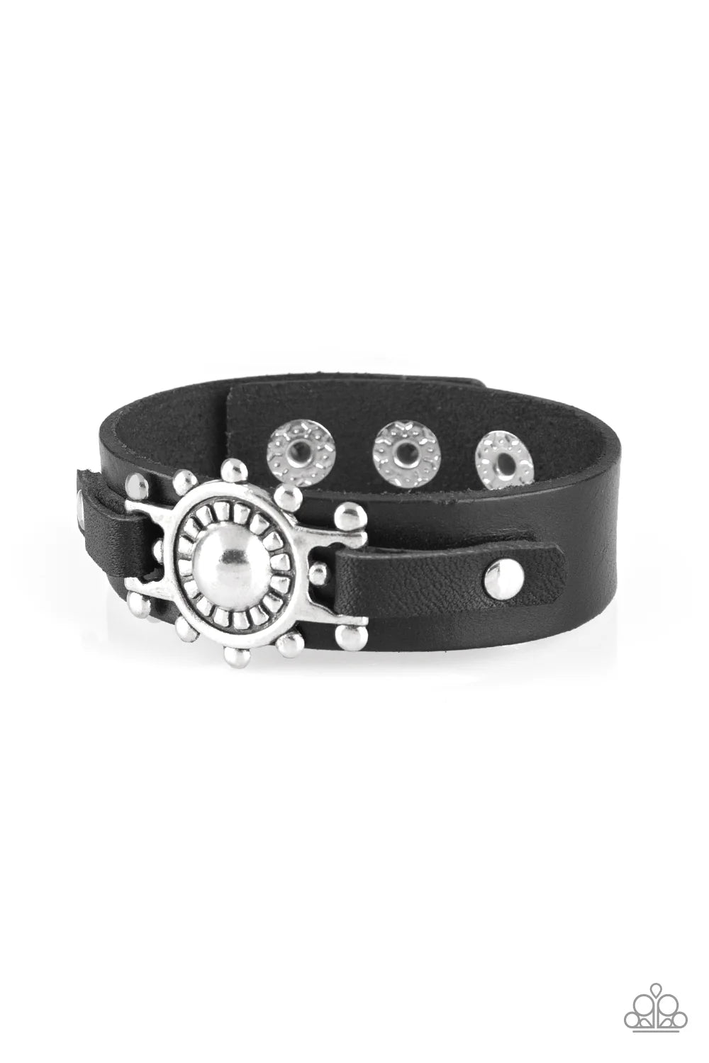 Paparazzi ♥ Courageously Captain - Black ♥ Bracelet