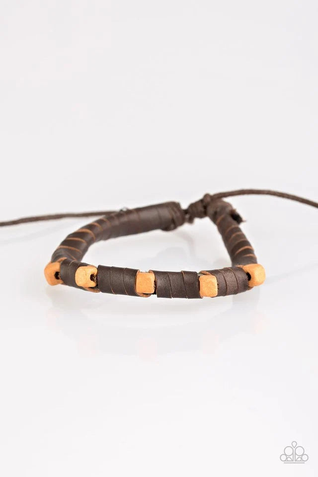 Paparazzi ♥ Backwoods Backpacker - Brown ♥ Bracelet
