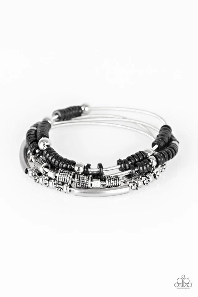 Paparazzi ♥ Tribal Spunk - Black ♥ Bracelet