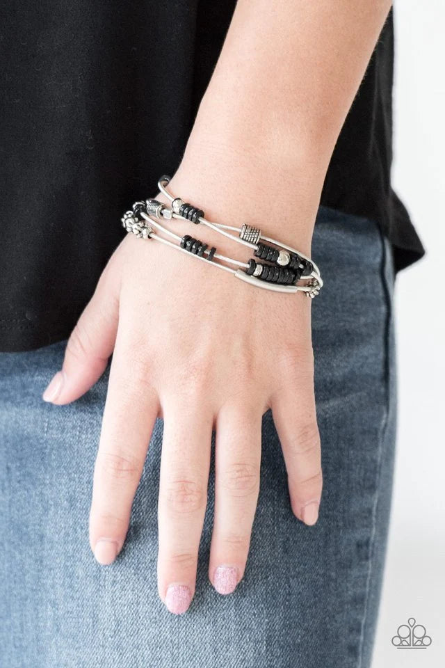 Paparazzi ♥ Tribal Spunk - Black ♥ Bracelet