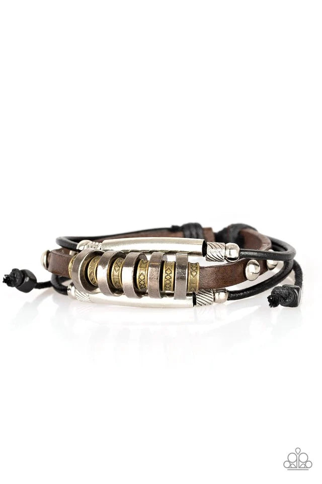 Paparazzi ♥ Urban Backpacker - Black ♥ Bracelet