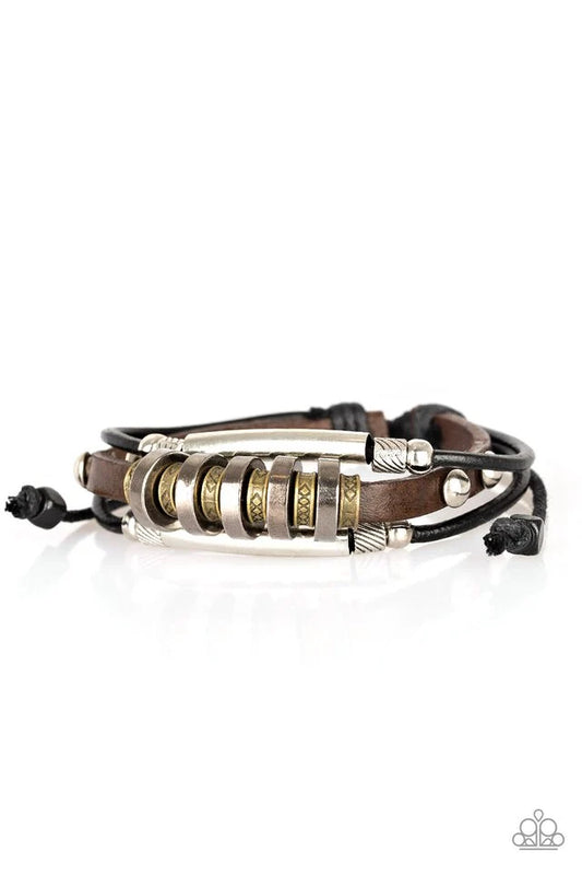Paparazzi ♥ Urban Backpacker - Black ♥ Bracelet