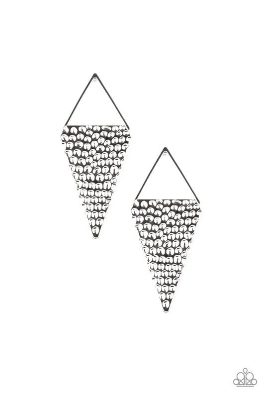 Paparazzi ♥ Have A Bite - Silver ♥ Post Earrings