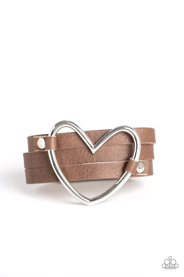 Paparazzi ♥ One Love, One Heart - Brown ♥ Bracelet