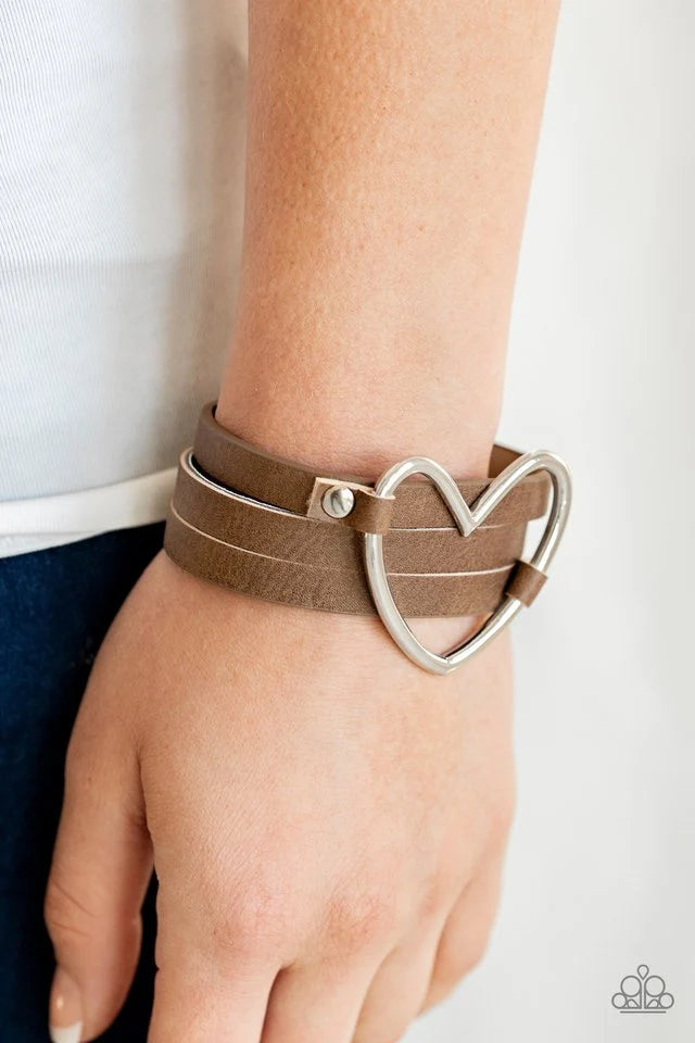 Paparazzi ♥ One Love, One Heart - Brown ♥ Bracelet