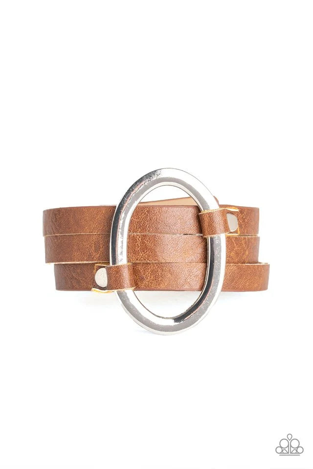 Paparazzi ♥ Cowgirl Cavalier - Brown ♥ Bracelet
