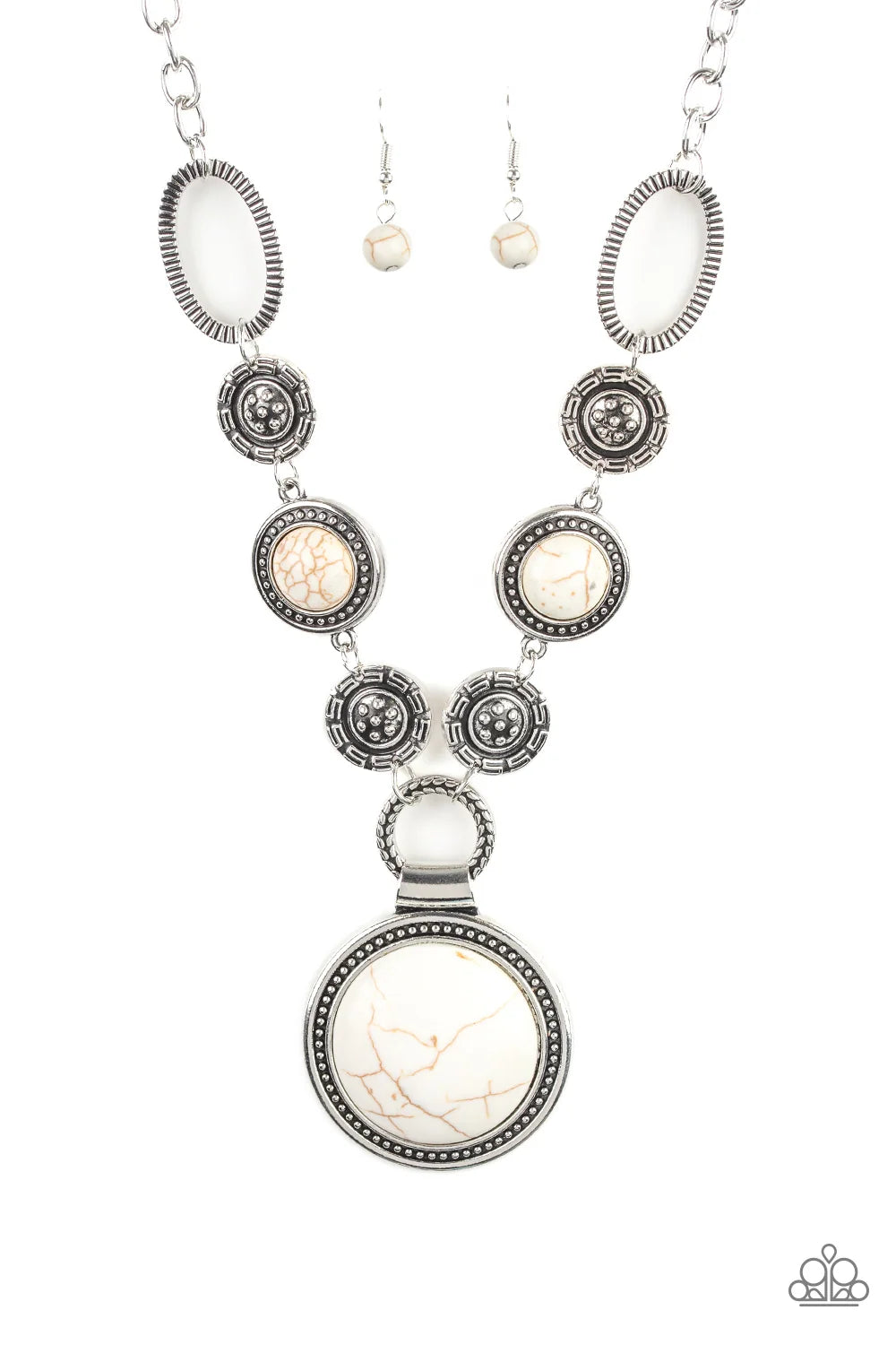 Paparazzi ♥ Sedona Drama - White ♥ Necklace