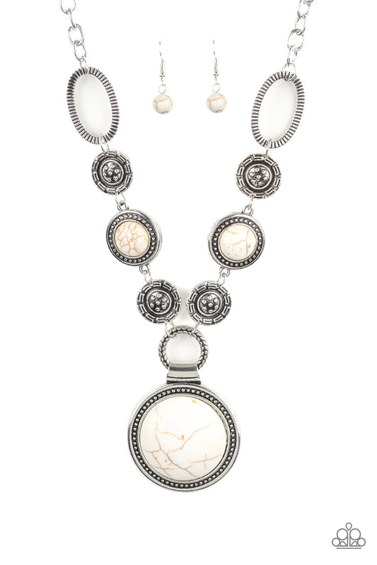 Paparazzi ♥ Sedona Drama - White ♥ Necklace