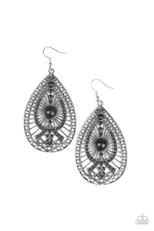 Paparazzi ♥ Just Dropping By - Black ♥ Earrings