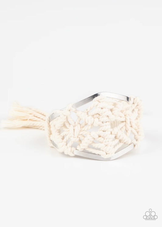 Paparazzi ♥ Macrame Mode - White ♥ Bracelet