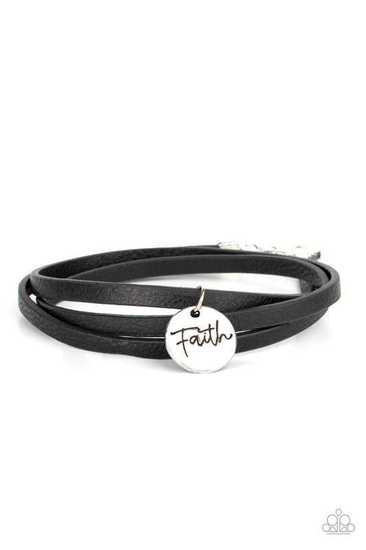 Wonderfully Worded - Black Bracelet