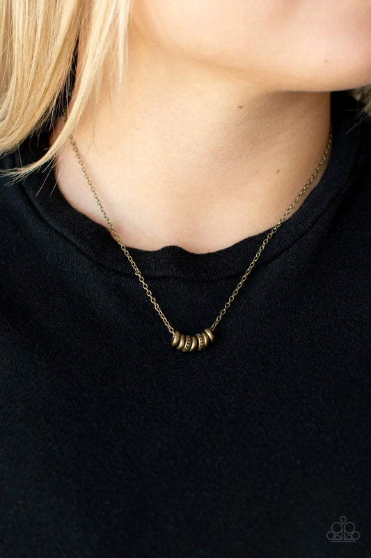 Paparazzi ♥ Dainty Dalliance - Brass ♥ Necklace
