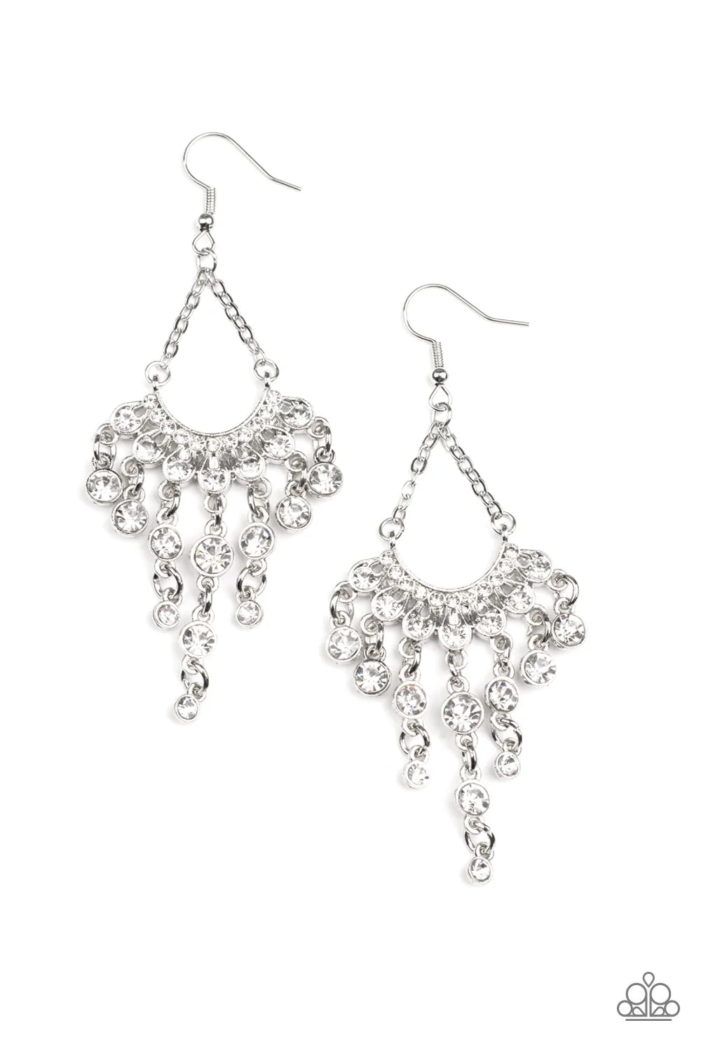 Paparazzi ♥ Commanding Candescence - White ♥ Earrings