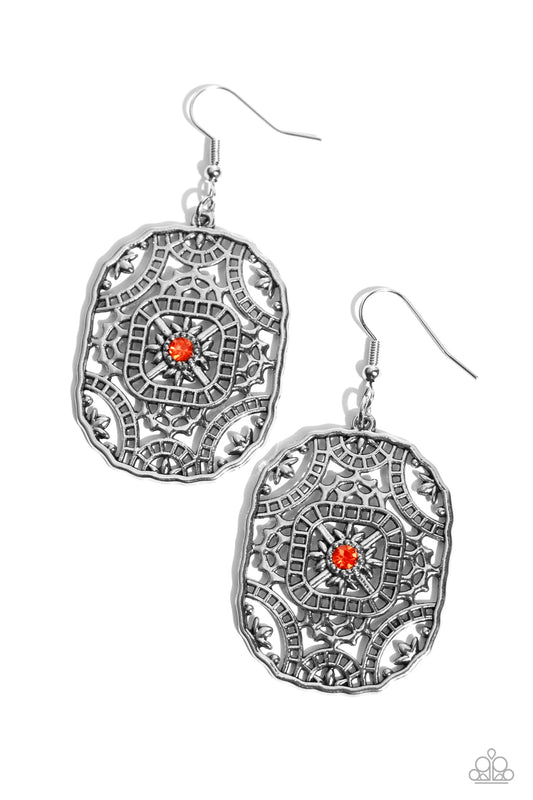 Paparazzi ♥ Greco-Roman Romance - Orange ♥ Earrings