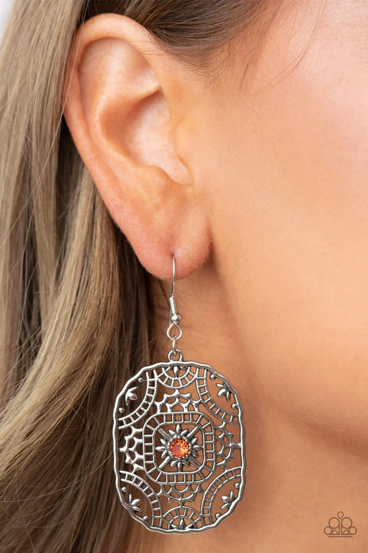 Paparazzi ♥ Greco-Roman Romance - Orange ♥ Earrings
