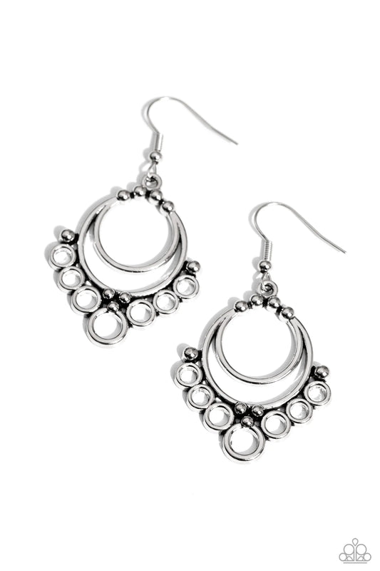 Paparazzi ♥ Rustic Rotary - Silver ♥ Earrings
