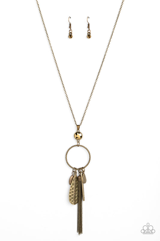 Tastefully Tasseled - Brass Necklace