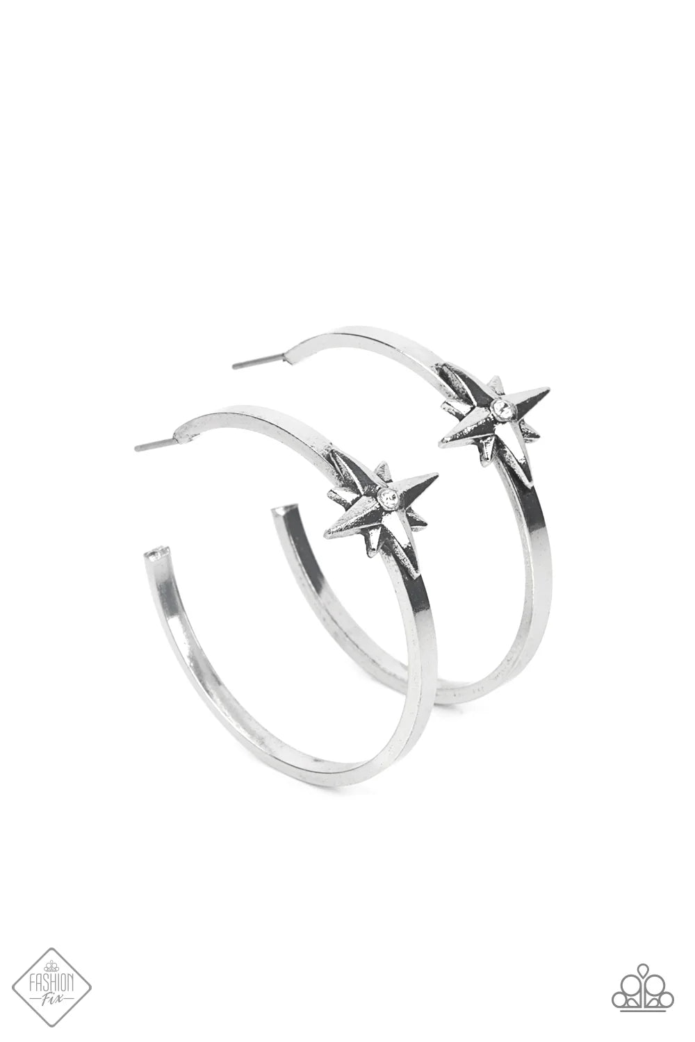 Paparazzi ♥ Lone Star Shimmer - White ♥ Earrings