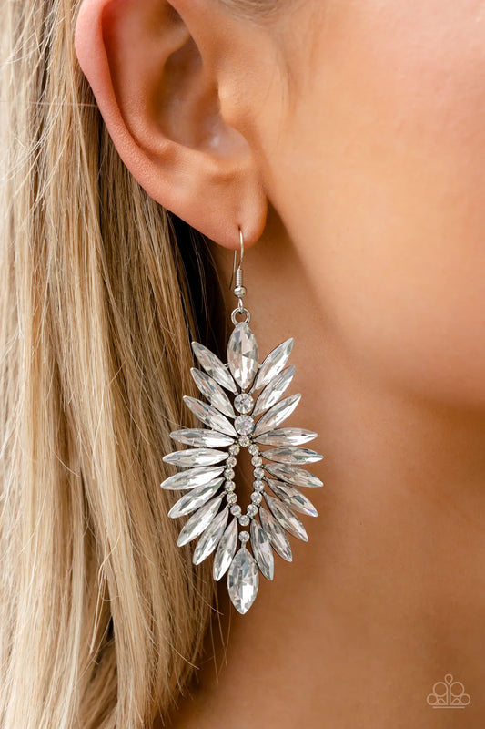 Paparazzi ♥ Turn up the Luxe - White ♥ Earrings